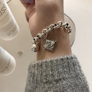 Brand new premium vintage English square 925 sterling silver bracelet